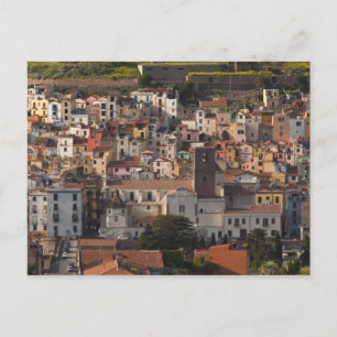 Italien, Sardinien, Bosa. Stadtansicht mit Castell Postkarte