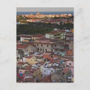 Italien, Sardinien, Bosa. Stadtansicht von Castell Postkarte