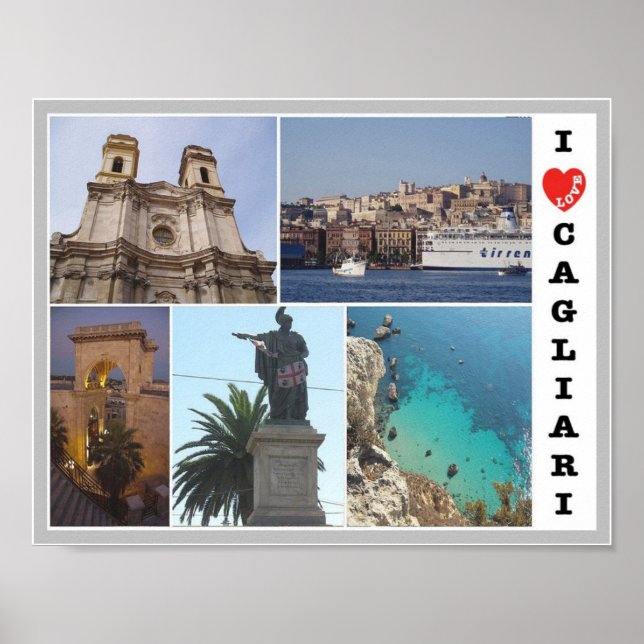 Italien - Sardinien - Cagliari - I Liebe Poster (Vorne)