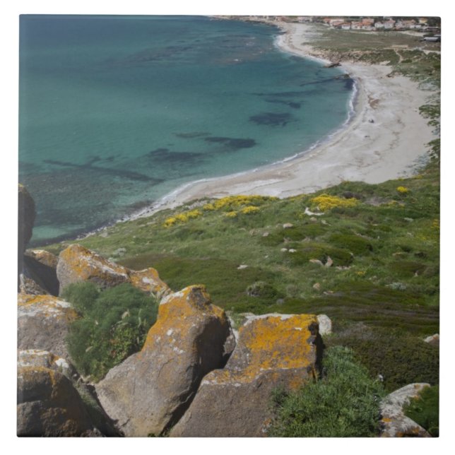 Italien, Sardinien, Tharros. Aussicht aus Spanien Fliese (Vorderseite)