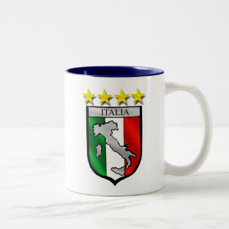 Italien-Schild Italien-Flaggenitalien-Karte Zweifarbige Tasse