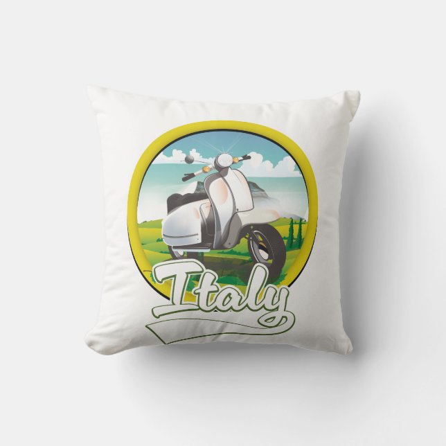 Italien Scooter Reiselogo Kissen (Vorderseite)