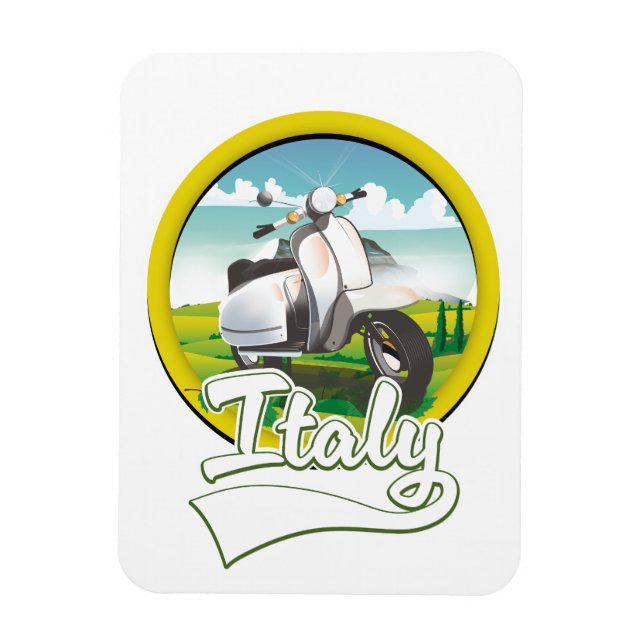 Italien Scooter Reiselogo Magnet (Vertikal)