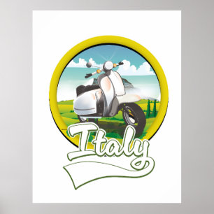 Italien Scooter Reiselogo Poster