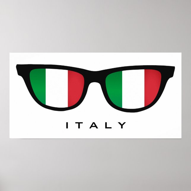 Italien Shades Custom Text & Color Poster (Vorne)