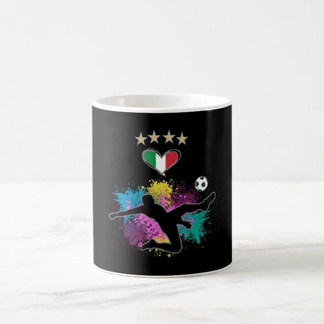 Italien Shirt-Flag-Splash für Fußball Kaffeetasse (Mittel)