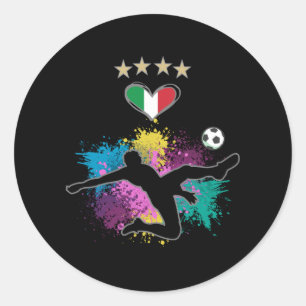 Italien Shirt-Flag-Splash für Fußball Runder Aufkleber