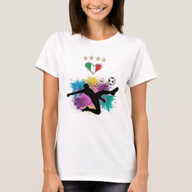 Italien Shirt-Flag-Splash für Fußball T-Shirt (Vorderseite)