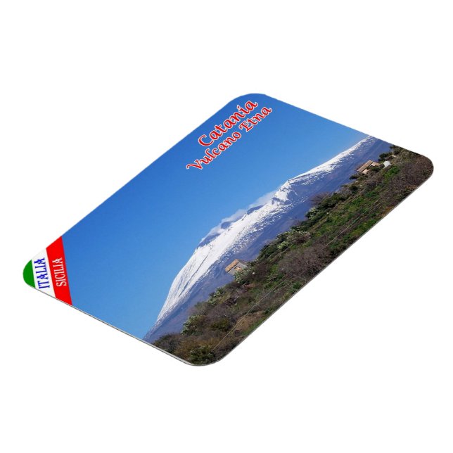 Italien - Sizilien - Catania - Ätna mit Schnee - Magnet (Linke Seite)