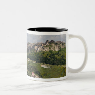 Italien, Sizilien, Enna, Calascibetta, Morgenansic Zweifarbige Tasse