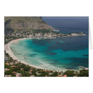 Italien, Sizilien, Mondello, Blick auf den Strand