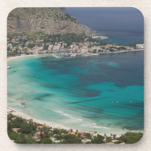 Italien, Sizilien, Mondello, Blick auf den Strand  Getränkeuntersetzer