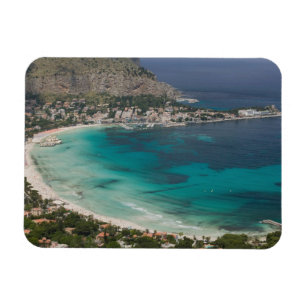 Italien, Sizilien, Mondello, Blick auf den Strand Magnet