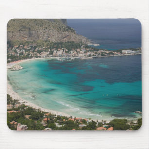 Italien, Sizilien, Mondello, Blick auf den Strand  Mousepad