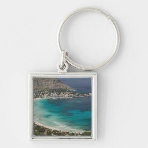 Italien, Sizilien, Mondello, Blick auf den Strand  Schlüsselanhänger