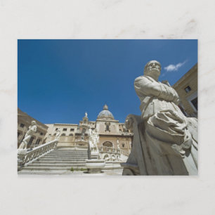 Italien, Sizilien, Palermo, Springbrunnen mit Büst Postkarte