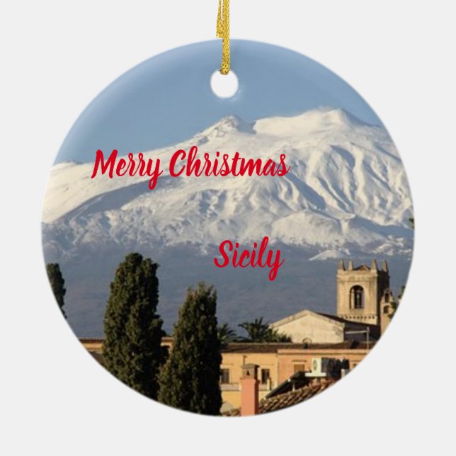 Italien: Sizilien Panorama Weihnachtsschmuck (Hinten)