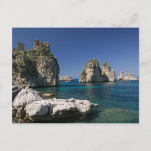 Italien, Sizilien, Scopello, Felsen bei Tonnara Postkarte