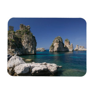 Italien, Sizilien, Scopello, Felsen von Tonnara Magnet