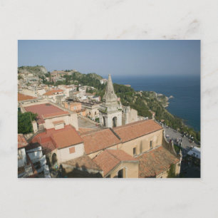 ITALIEN, Sizilien, TAORMINA: Blick auf die Piazza  Postkarte