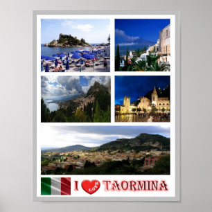 Italien - Sizilien - Taormina - I Liebe - Poster