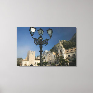 ITALIEN, Sizilien, TAORMINA: Piazza iX Aprile, San Leinwanddruck