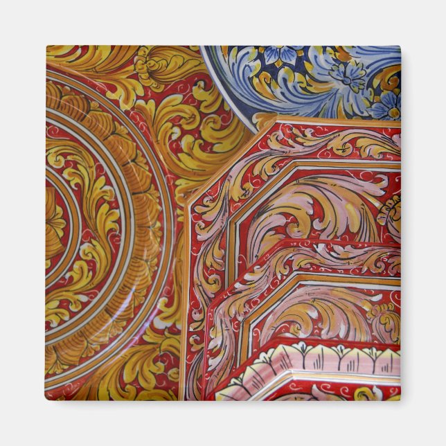 Italien, Sizilien, Taormina. Traditionell 2 Magnet (Vorne)