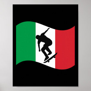 Italien Skateboarding Grafik Landesflagge Stolz Sk Poster
