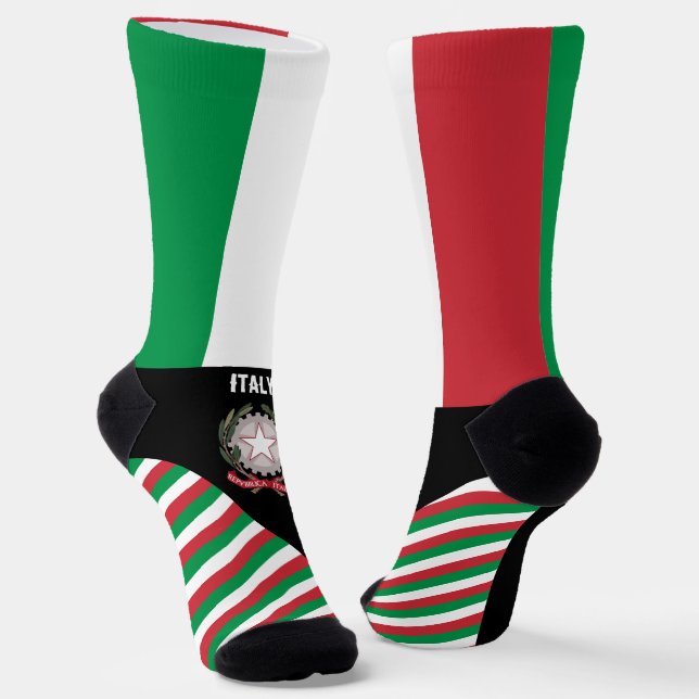 Italien Socken, italienische Flaggen / Sport Socken (Gewinkelt)