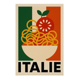 ITALIEN - Spaghetti und Tomate: Visuelle Explosion Poster