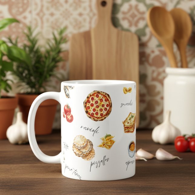 Italien Spaß Essen Koch Bunt Kaffeetasse (Von Creator hochgeladen)