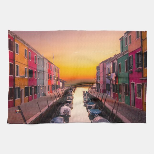 Italien Stadtbild Geschirrtuch (Horizontal)