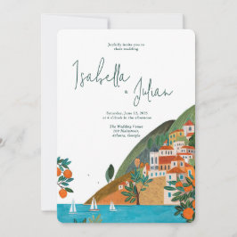 Italien Summer Orange Wedding Einladung