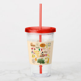 Italien Symbole für Reisende Acryltrinkbecher