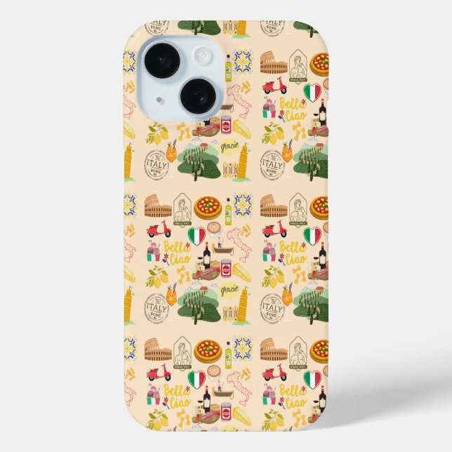 Italien Symbole für Reisende Case-Mate iPhone Hülle (Rückseite)