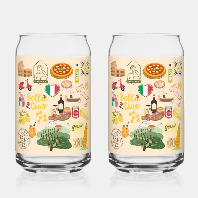 Italien Symbole für Reisende Dosenglas (Vorderseite)