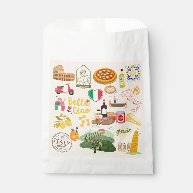 Italien Symbole für Reisende Geschenktütchen (Vorderseite)