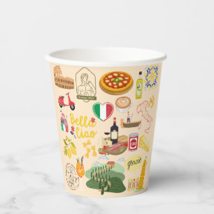 Italien Symbole für Reisende Pappbecher