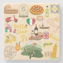 Italien Symbole für Reisende Steinuntersetzer
