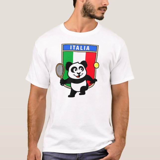 Italien Tennis Panda T-Shirt (Vorderseite)