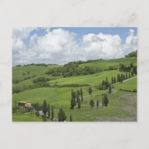Italien, Toskana. La Foce. Eine gekrümmte Straße w Postkarte