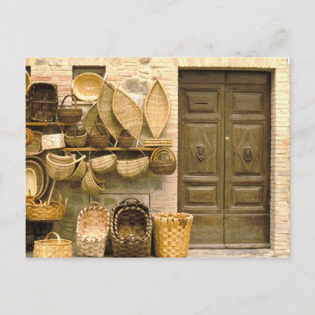 Italien, Toskana, Montalcino. Korb Postkarte (Vorderseite)
