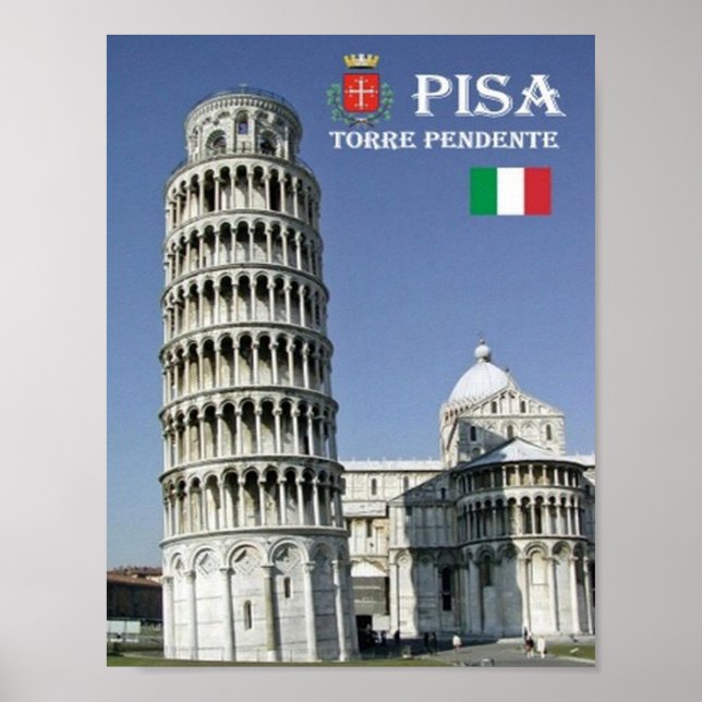 Italien - Toskana - Pisa - Schiefer Turm - Poster (Vorne)