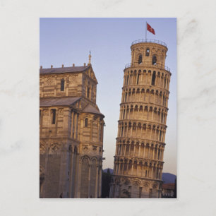Italien, Toskana, Pisa Schiefer Turm von Pisa und Postkarte