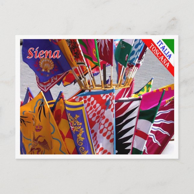 Italien - Toskana - Siena - Flaggen des Palio - Postkarte (Vorderseite)