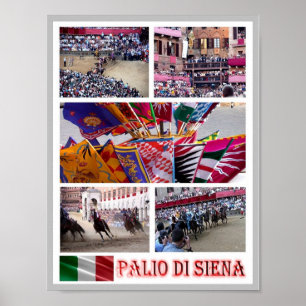Italien - Toskana - Siena - Palio - Mosaik - Poster