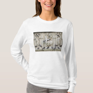 Italien, Toskana, Siena. Statuen und Vögel auf T-Shirt