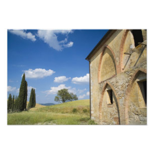 Italien, Toskana, Toskanische Villa im Frühling. Fotodruck