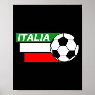 Italien Trikot Italienische Flaggenfarben Fußball Poster
