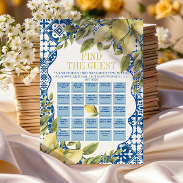 Italien Trouver l'invité Bingo Carte de jeu d'anni